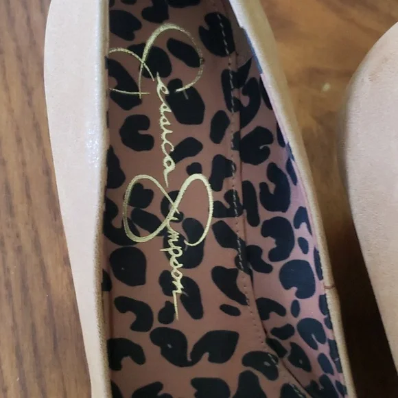 Jessica Simpson Tan leather wedge heels 7M - Picture 2 of 3